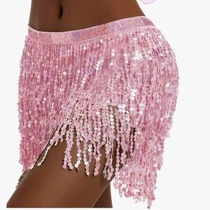 Pink sequin skirt